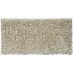 Tapis de salle de bains antidérapant écru l.60 x L.120 cm polyester, Levasseur Shiny