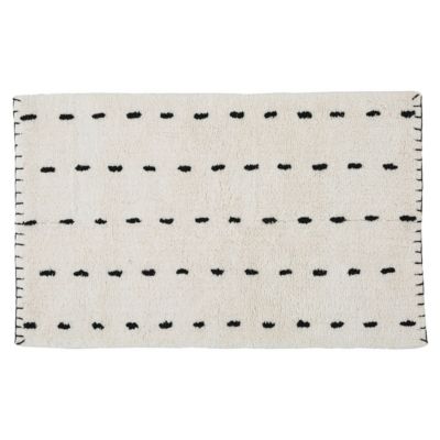 Tapis de salle de bains L.120 x l.60 cm Levasseur gamme Amara coloris ivoire et noir