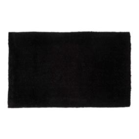 Tapis de salle de bains L.50 x l.28 cm 5Five gamme Colorama coloris noir & blanc