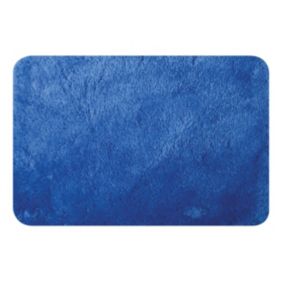 Tapis de salle de bains L.65 x l.55 cm Spirella gamme Bree coloris bleu