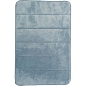 Tapis de salle de bains L.70 x l.50 cm Levasseur gamme Hector coloris celeste