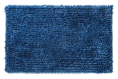 Tapis de salle de bains L.70 x l.50 cm Levasseur gamme Shiny coloris bleu