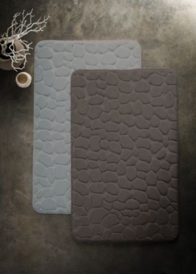 Tapis de salle de bains L.80 x l.50 cm Levasseur gamme Mineral coloris gris