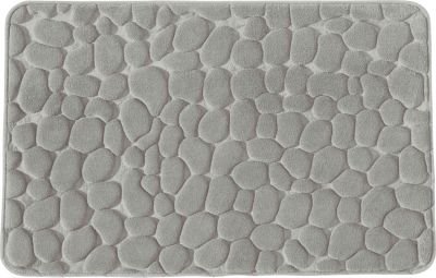 Tapis de salle de bains L.80 x l.50 cm Levasseur gamme Mineral coloris perle