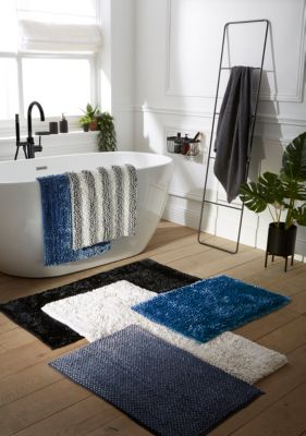 Tapis de salle de bains L.80 x l.50 cm Levasseur gamme Shiny coloris écru