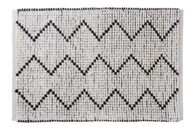 Tapis de salle de bains L.80 x l.50 cm Levasseur gamme Zigzag coloris noir et blanc