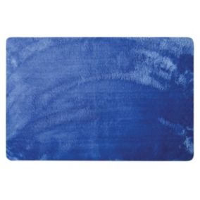 Tapis de salle de bains L.80 x l.50 cm Spirella gamme Fino coloris bleu