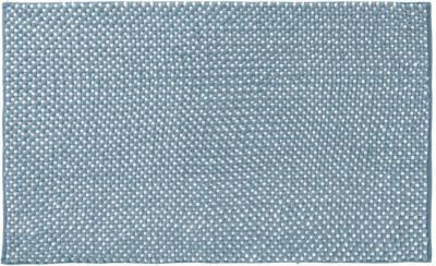 Tapis de salle de bains L.90 x l.60 cm Levasseur gamme Bouclette coloris bleu