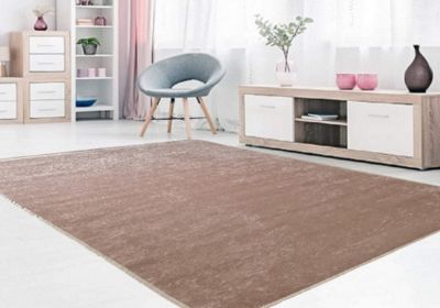 Tapis de salon 120x180 cm Polyester Uni Beige