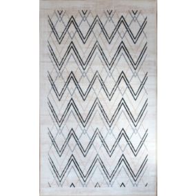 Tapis de salon Berbère Zigzag 160 x 230 cm - Beige