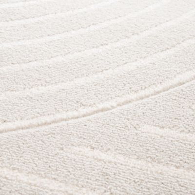 Tapis de salon - Circle Line - Beige et écru - 120 x 170 cm