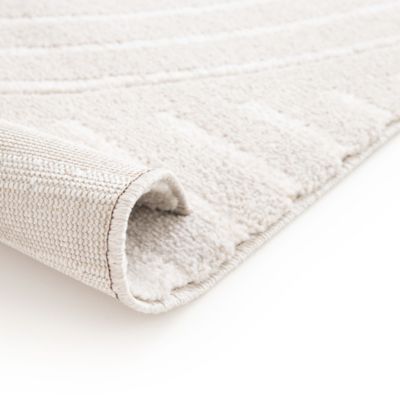 Tapis de salon - Circle Line - Beige et écru - 120 x 170 cm