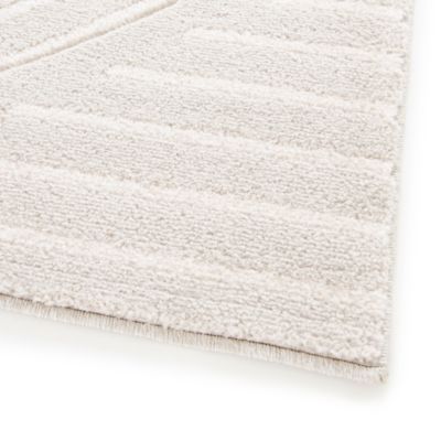 Tapis de salon - Circle Line - Beige et écru - 120 x 170 cm