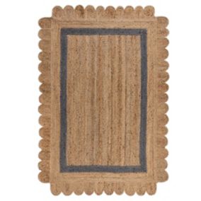 Tapis de salon en jute FLOWER JUTE