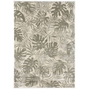 Tapis de salon en velours - Amazonie - Motif jungle feuillage tropical - 200 x 290 cm