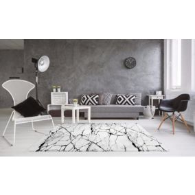 Tapis de salon MARBRE 160 x 230 cm - Blanc