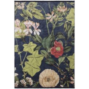 Tapis de salon moderne et floral KAKI