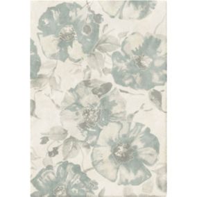 Tapis de salon motif floral - Dianthus - Beige et couleurs pastel - 120 x 170 cm