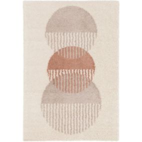Tapis de salon à motif organique - Liha - Beige - 160 x 230 cm
