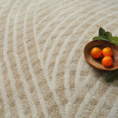 Tapis de salon ou chambre - Méditation - Beige et écru - 200 x 290 cm