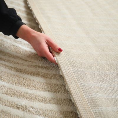 Tapis de salon ou chambre - Méditation - Beige et écru - 200 x 290 cm