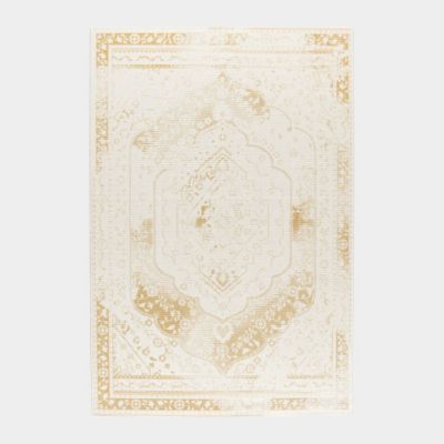 Tapis de salon ou chambre - Soraya - Crème et doré - 200 x 290 cm