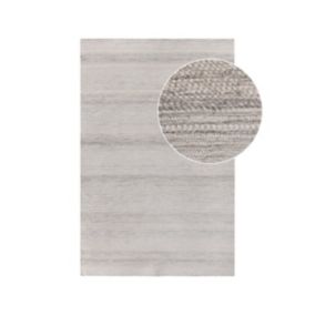 Tapis de Salon Rectangulaire Adoni, Gris, Laine, 230x160x1 cm, EPIKASA