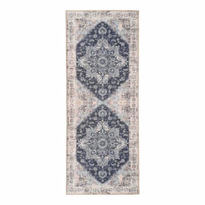 Tapis de Salon Rectangulaire Havana, Bleu, Polystyrène Chenillé, 200x80x1 cm, Seven Design