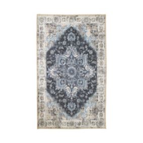 Tapis de Salon Rectangulaire Havana, Bleu, Polystyrène Chenillé, 230x160x1 cm, EPIKASA