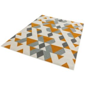 Tapis de salon tissé plat WESSON PYRAMIDE