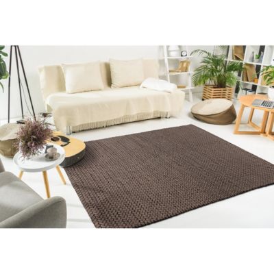 Tapis de salon tressé main en laine BORY