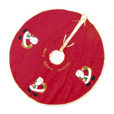 Tapis de sapin en feutrine rouge D90cm - Atmosphera