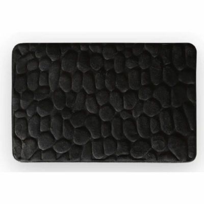 Tapis de sol de salle de bain en microfibre 40x60cm, tapis de sol absorbant de salle de bain, noir