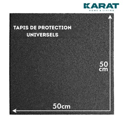 Tapis de sol pour aire de jeu et jardin  Play Protect  Résistant aux intempéries avec drainage 50 x 50 cm, Ep 25 mm, Gris
