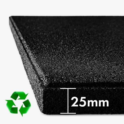 Tapis de sol pour aire de jeu et jardin  Play Protect  Résistant aux intempéries avec drainage 50 x 50 cm, Ep 25 mm, Noir