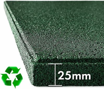 Tapis de sol pour aire de jeu et jardin  Play Protect  Résistant aux intempéries avec drainage 50 x 50 cm, Ep 25 mm, Vert