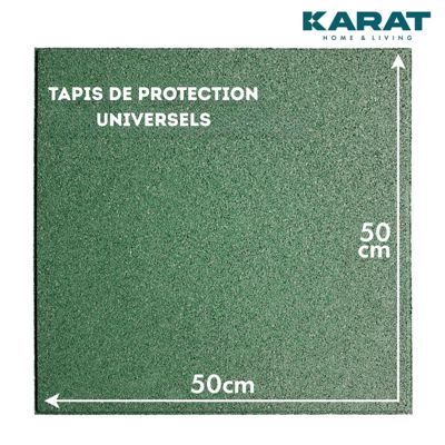 Tapis de sol pour aire de jeu et jardin  Play Protect  Résistant aux intempéries avec drainage 50 x 50 cm, Ep 25 mm, Vert