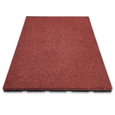 Tapis de sol pour aire de jeu et jardin  Play Protect  Résistant aux intempéries avec drainage 50 x 50 cm, Ep 35 mm, Rouge