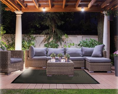 Tapis de terrasse textilène gris 120 x 180 cm
