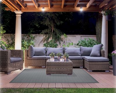 Tapis de terrasse textilène gris 120 x 180 cm
