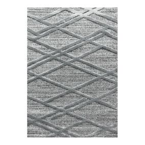 Tapis design à courtes mèches rectangulaire Lakka 110x60 CM - Gris