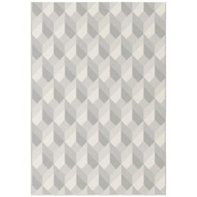 Tapis Design Essenza Grège - Cubes 3D - 120 x 170 cm