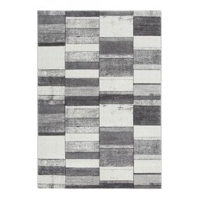 Tapis design graphique à courtes mèches intérieur Blackpool 190x133 CM - Gris