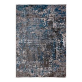 Tapis design rayé pour salon Wonderlust 170x120 CM - Bleu