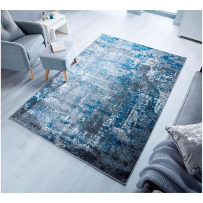 Tapis design rayé pour salon Wonderlust 230x160 CM - Bleu