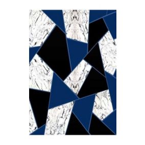 Tapis DJAM Noir/Bleu, Dimension: 80x150