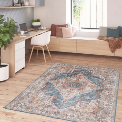 Tapis Dorsey GoodHome l. 120cm x L. 170cm bleu