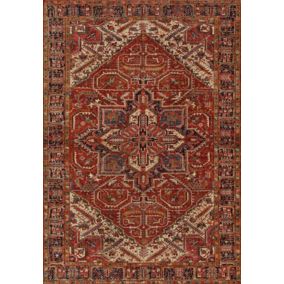 Tapis doux à motif oriental - Mina - Rouge - 120 x 160 cm