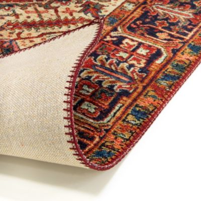 Tapis doux à motif oriental - Mina - Rouge - 120 x 160 cm