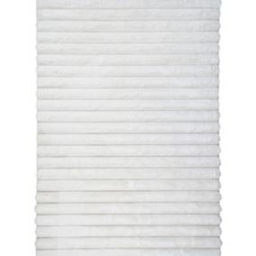 Tapis doux à relief lignes blanc 160x230